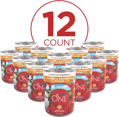 Miniatura 4 de Purina ONE Alimento Natural para Perros con Alto Contenido de Proteínas, Cortes Tiernos en Salsa de Pollo y Arroz Integral Entrée - 13 Onzas