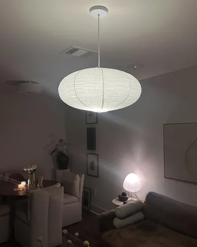 Miniatura 2 de Linternas de papel blanco, lámpara de linterna de papel Noguchi, linterna de papel colgante grande de 20.87", farol de papel de arroz chino/japonés