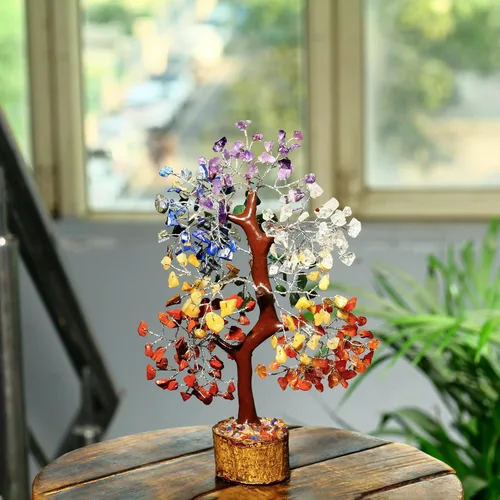 Miniatura 5 de PYOR Árbol bonsái de cristal de 7 chakras, 10-12 pulgadas, rojo, amatista, lapislázuli, cornalina, cuarzo transparente, aventurina amarilla