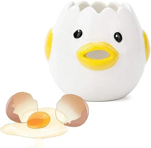 Separador de huevos, amarillo, cerámica, 3x3 pulgadas, 4.3 onzas