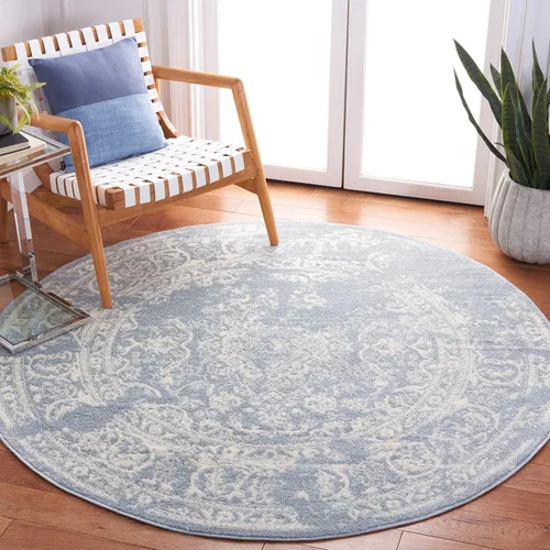 Miniatura 30 de SAFAVIEH Colección Adirondack Alfombra de Área - 4' Redonda, Marfil y Plata, Diseño Oriental Envejecido, No Desprende Pelusa y de Fácil Cuidado
