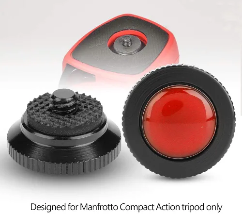 Miniatura 2 de ANGGREK Placa de liberación rápida, mini aleación de aluminio redonda para trípode Manfrotto de acción compacta, ultraligera, compatible