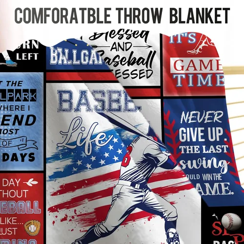 Miniatura 4 de Levens Manta de béisbol de 50 x 60 pulgadas, regalos de béisbol para niños y niñas de 8 a 12 años, regalo único para niños y hombres, gran regalo