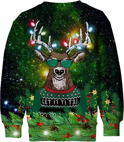 Miniatura 2 de BFUSTYLE - Sudadera de Navidad de tela polar para niños y niñas (4 a 16 años)