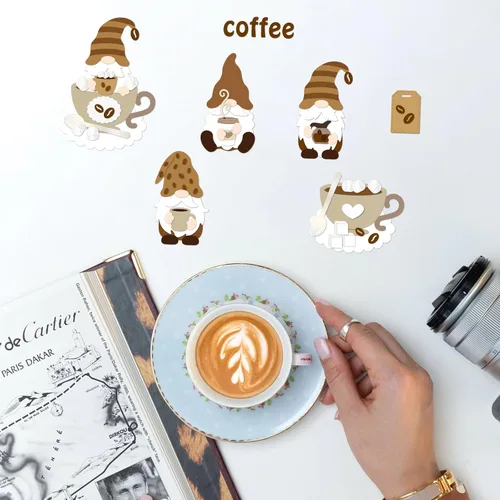 Miniatura 2 de GLOBLELAND Troqueles de corte de gnomo de café para hacer tarjetas, troqueles de corte de taza de café para manualidades, álbumes de recortes