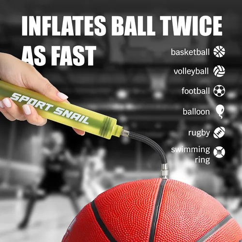 Miniatura 4 de Bomba de mano para pelotas – Bomba de aire portátil con aguja de 3 piezas y estuche compacto – Inflador deportivo pequeño – Voleibol, fútbol