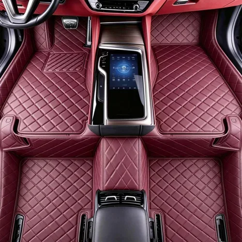 Miniatura 15 de Alfombrillas de cuero personalizadas para todo tipo de clima, revestimientos para el suelo de automóviles, SUV, camiones, juego de tapetes Azul