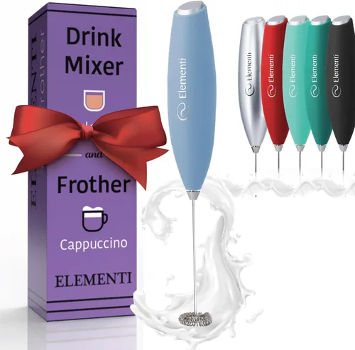 Miniatura 12 de Elementi Mezclador de bebidas de mano - Agitador eléctrico y potente varita mezcladora de polvo de proteínas, mini varita espumadora fácil de usar