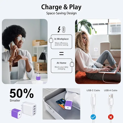 Miniatura 5 de Cargador rápido Samsung para Samsung Galaxy A36 5G/A17/A56/A26/A55/A54 5G/A16 5G/A15/S25 Ultra/S24 FE/S23/S22/S21/Z Flip 7/Fold 7, enchufe de pared