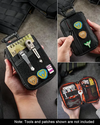 Miniatura 9 de Bolsa Organizadora EDC VIPERADE VE26 con 11 Compartimentos, Bolsa Pequeña de Herramientas con Área para Parches DIY, Organizador de Bolsillo EDC