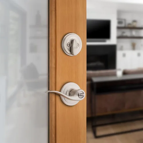 Miniatura 3 de Kwikset Signatures Tustin picaporte SmartKey, cilindro único, paquete combinado, 991TNL 15 SMT CP K4 Níquel satinado