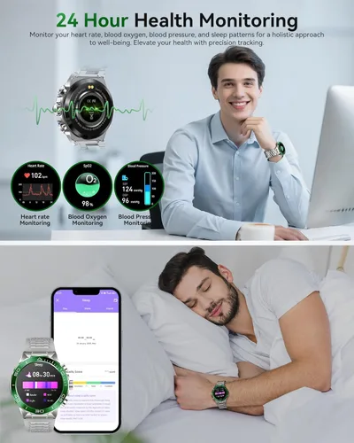 Miniatura 6 de SOUYIE Reloj inteligente militar resistente para hombres, AMOLED 1.43 pulgadas, pantalla HD de 1.43 pulgadas, respuesta de llamadas Bluetooth