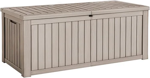 Miniatura 25 de Devoko 29 Gallon Waterproof Outdoor Storage Box Resin Deck Box Lockable and UV Resistant for Patio Furniture, Garden Tools (Black, 29 Gallon)