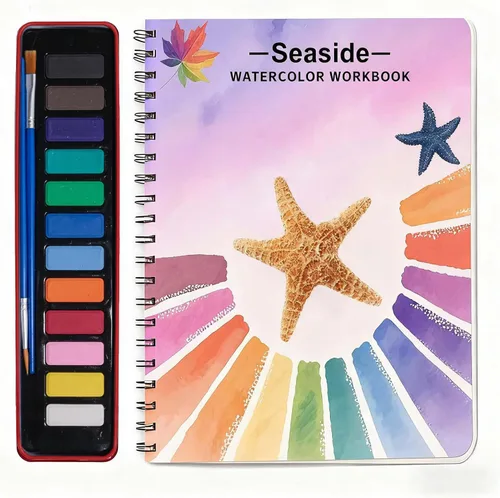 Miniatura 9 de Libros de trabajo de acuarela, kit de pintura de acuarela para principiantes, perfecto para regalar para despertar creatividad y alegría para Ramo