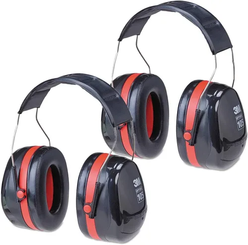 3M Peltor Optime 105 - Orejeras sobre la cabeza, NRR 30 dB (paquete de 2)