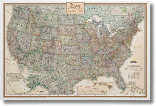 Miniatura 15 de Push Pin Travel Maps - Executive US - Mapa de pines enmarcado con marco negro para rastrear tus viajes - 27.5 x 39.5 pulgadas - 8 opciones de marco