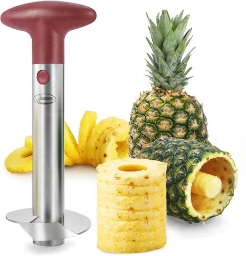 Descorazonador de piña, [actualizado, reforzado, hoja más gruesa] Newness - removedor prémuim de núcleos de piña de acero inoxidable, herramienta