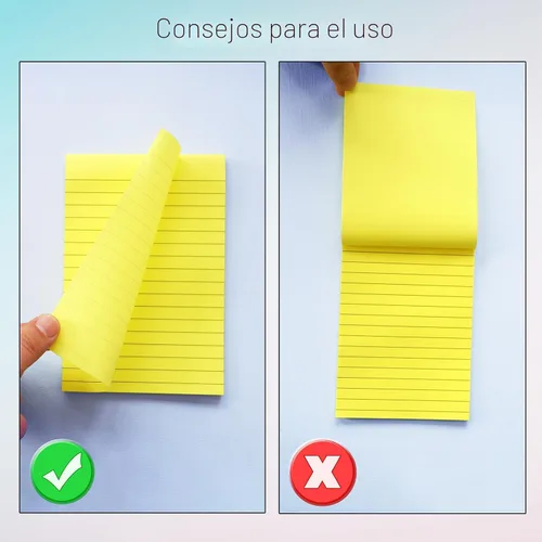 Miniatura 5 de HQCME Paquete de 9 Notas Adhesivas Rayadas de 4X6 pulgadas Post, 9 Colores Pastel Grandes Notas Post Adhesivas Rayadas Coloridas con Super Poder