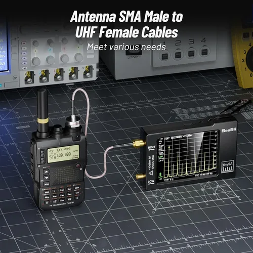 Miniatura 2 de Analizador de espectro portátil TinySA, SEESII actualizado V0.3.1 analizador de frecuencia pequeño portátil de mano de 100kHz a 960MHz entrada