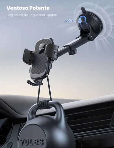 Miniatura 4 de Lamicall Soporte de teléfono para automóvil - [Ventosa de grado militar más fuerte] Soporte de teléfono con rotación de 360° para tu automóvil