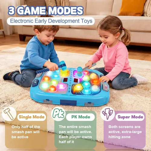 Miniatura 4 de Whack A Topo, juego interactivo de Pound a Topo, juguetes para niños de más de 4 años, juego de topo para niños pequeños, juguetes educativos Azul