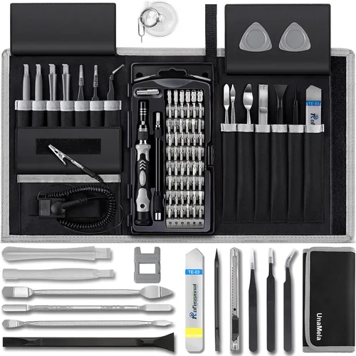 Miniatura 8 de UnaMela Juego de Destornilladores de Precisión Electrónicos: Kit de Herramientas de Reparación Magnéticas Pequeñas 61 en 1 Mini Destornillador