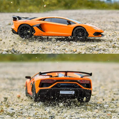 Miniatura 7 de BEZGAR Auto a control remoto con licencia RC, auto de juguete Lambo a escala 1:24 para niños, modelo Lambo Aventador SVJ a control remoto eléctrico