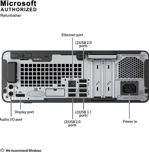 Miniatura 6 de HP ProDesk 400 G5 SFF Computadora de escritorio empresarial de alto rendimiento, Intel Six Core i5-8500 hasta 4.1GHz, 16G DDR4, 256G SSD, WiFi, BT