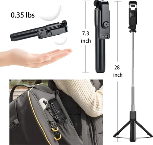 Miniatura 2 de Trípode portátil para selfie, 3 en 1 extensible para teléfono para iPhone 14/13/13 Pro/13 Pro Max/12/12 Pro/X/XR/XS/8/7/6S, Android Samsung