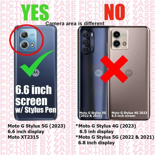 Miniatura 2 de Zase Funda para teléfono Moto G Stylus 5G (2023) para mujer, de piel sintética, diseño bonito con correa para la muñeca, ranura para tarjeta