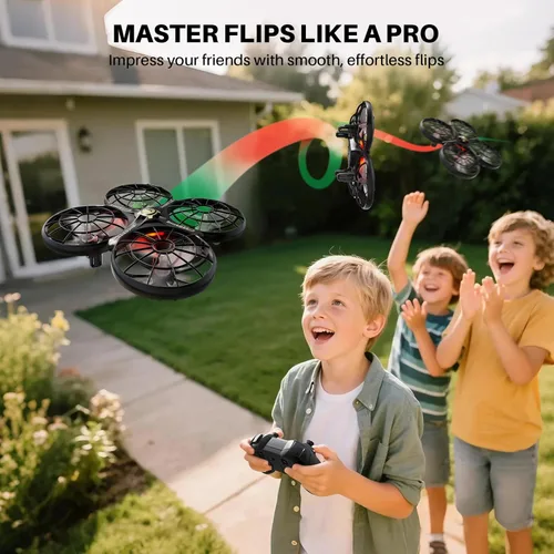 Miniatura 10 de SYMA Drone para niños de 8 a 12 años con evitación automática de obstáculos, 20 minutos de tiempo de vuelo (2 baterías), volteos 360° con un botón