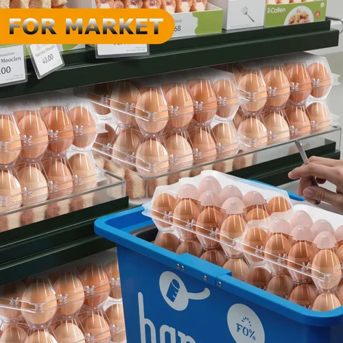 Miniatura 5 de 48 paquetes de cartones para huevos económicos a granel de 12 unidades, 1 docena de cartones para huevos transparentes y vacíos para huevos