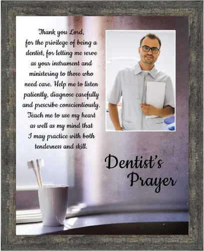 Miniatura 13 de Crossroads Home Décor Marco de fotos The Dentist Pray, cuadros de oficina dental, 7432BW