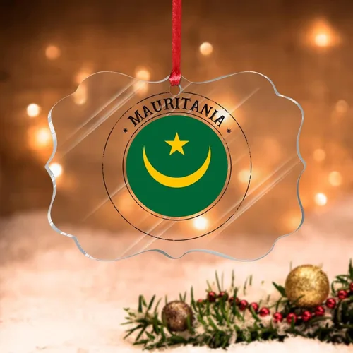 Miniatura 40 de Adornos de Navidad de Kazajstán, bandera de Kazajstán, recuerdo de Navidad, adornos de Navidad acrílicos, bandera nacional, recuerdo de país