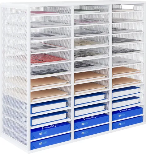 Miniatura 14 de PAG - Soporte para correo masivo, organizador de literatura ajustable para encimera, buzón de estudiante, organizador de papel de factura de Negro