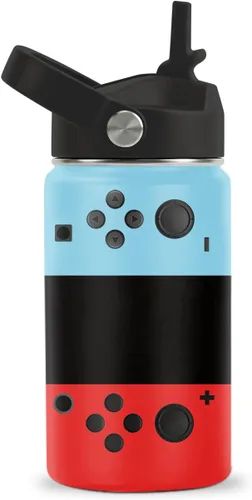Miniatura 37 de Axolotl - Botella de agua de 12 onzas con tapa con pajilla, botella de agua de acero inoxidable con diseño de ajolotes para niñas, taza aislada