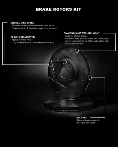 Miniatura 4 de R1 Concepts Kit de frenos y rotores delanteros Disco de freno Rotores de freno Compatible con Buick Regal 2009-2017; Chevrolet Camaro, SS; Pontiac