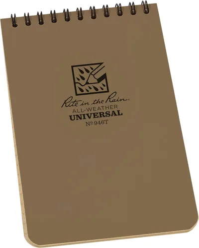 Miniatura 26 de Rite In The Rain Cuaderno de espiral superior resistente a la intemperie, 4 x 6 pulgadas, cubierta negra, patrón universal (No. 746-3), paquete de 3