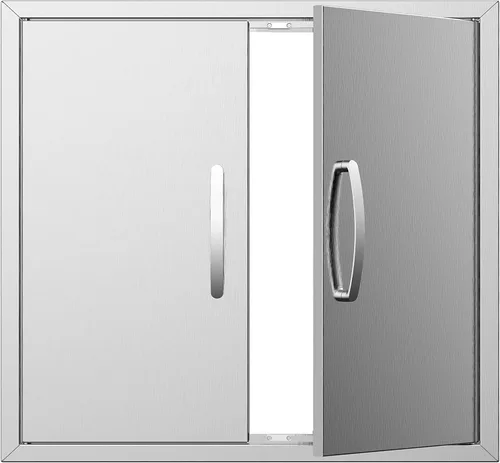 Miniatura 14 de Puertas de cocina para exteriores, 31 pulgadas de ancho x 24 pulgadas de alto, puertas de acceso dobles para barbacoa, acero inoxidable 304