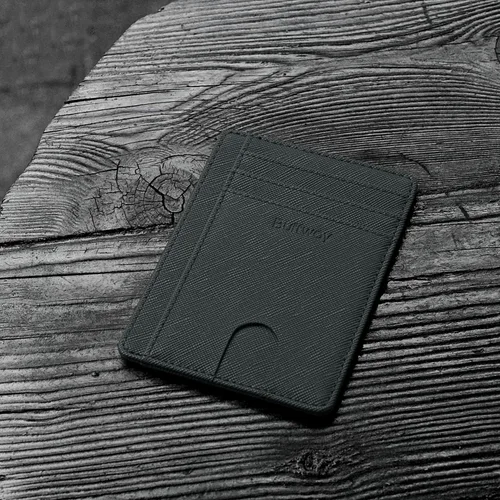 Miniatura 4 de Buffway - Billetera delgada minimalista de cuero con protección RFID para hombre y mujer