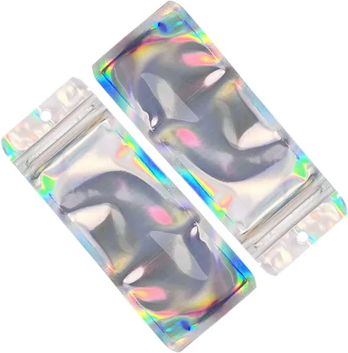Miniatura 5 de PABCK 100 unidades de 2.36 x 5.9 pulgadas (tamaño interior de 1.9 x 4.65 pulgadas), bolsas de papel de aluminio resellable frontal transparente