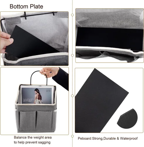 Miniatura 6 de LYroo Paquete de 2 cestas organizadoras para colgar en la pared con bolsillos para baño, dormitorio, cocina, dormitorio, artículos esenciales
