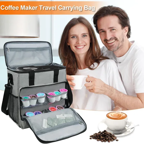 Miniatura 6 de LEFOR·Z Cafetera de viaje compatible con Keurig K-Mini o K-Mini Plus, cafetera de una sola porción, bolsa de almacenamiento portátil con correa
