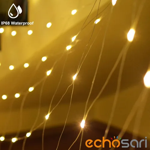 Miniatura 4 de echosari Luces de red para exteriores de 20 x 13 pies, enchufables con control remoto, 720 luces LED de red de Navidad IP68, totalmente impermeables