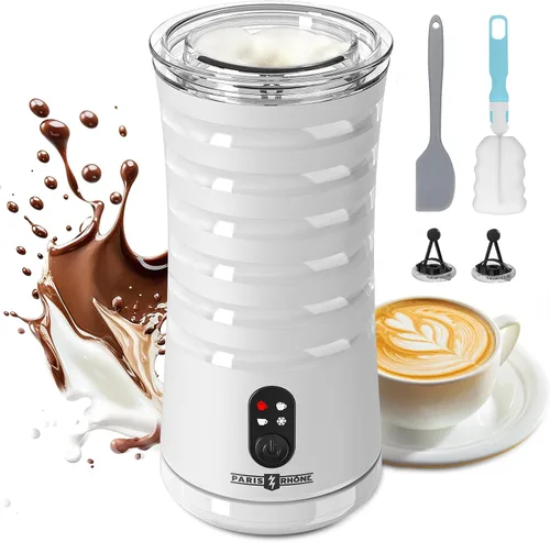 Espumador de leche, vaporizador y espumador de leche 4 en 1 Paris Rhône, calentador de leche de espuma caliente y fría con control de temperatura,