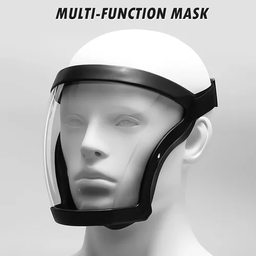 Miniatura 7 de Anti-niebla de cara completa Escudos activos Protección expresión visible transparente transpirable cómodo adultos reutilizable (negro, 5PCS)