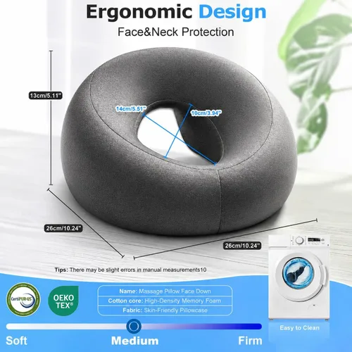 Miniatura 4 de Almohada boca abajo para mesa de masaje, reposacabezas de masaje para cama, dormir boca abajo, almohada BBL después de la cirugía, recuperación