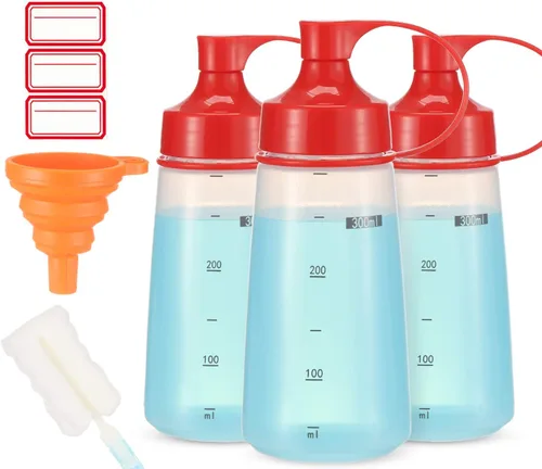 Miniatura 8 de Botella exprimidora de condimentos para salsas de boca ancha, botellas de plástico para condimentos, pintura, salsa de tomate, mostaza, aceite