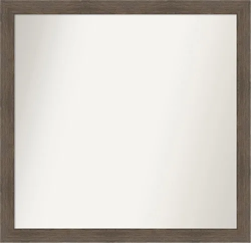 Miniatura 475 de Amanti Art Espejo de pared personalizado no biselado (24 x 27 pulgadas), marco estrecho de nogal chipre - varios tamaños personalizados - Espejo