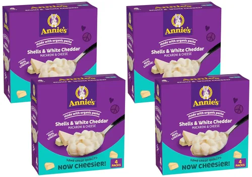 Miniatura 17 de Conchas de Annie's y Cheddar Añejo Real, hecho con pasta orgánica y queso real, 6 onzas
